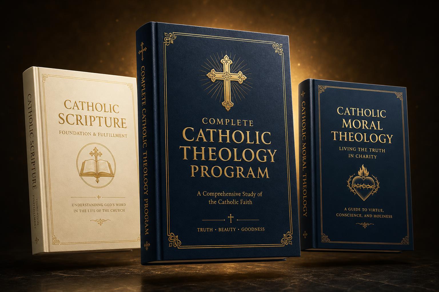 Complete Catholic Theology Guide premium bundle with two bonus companion books