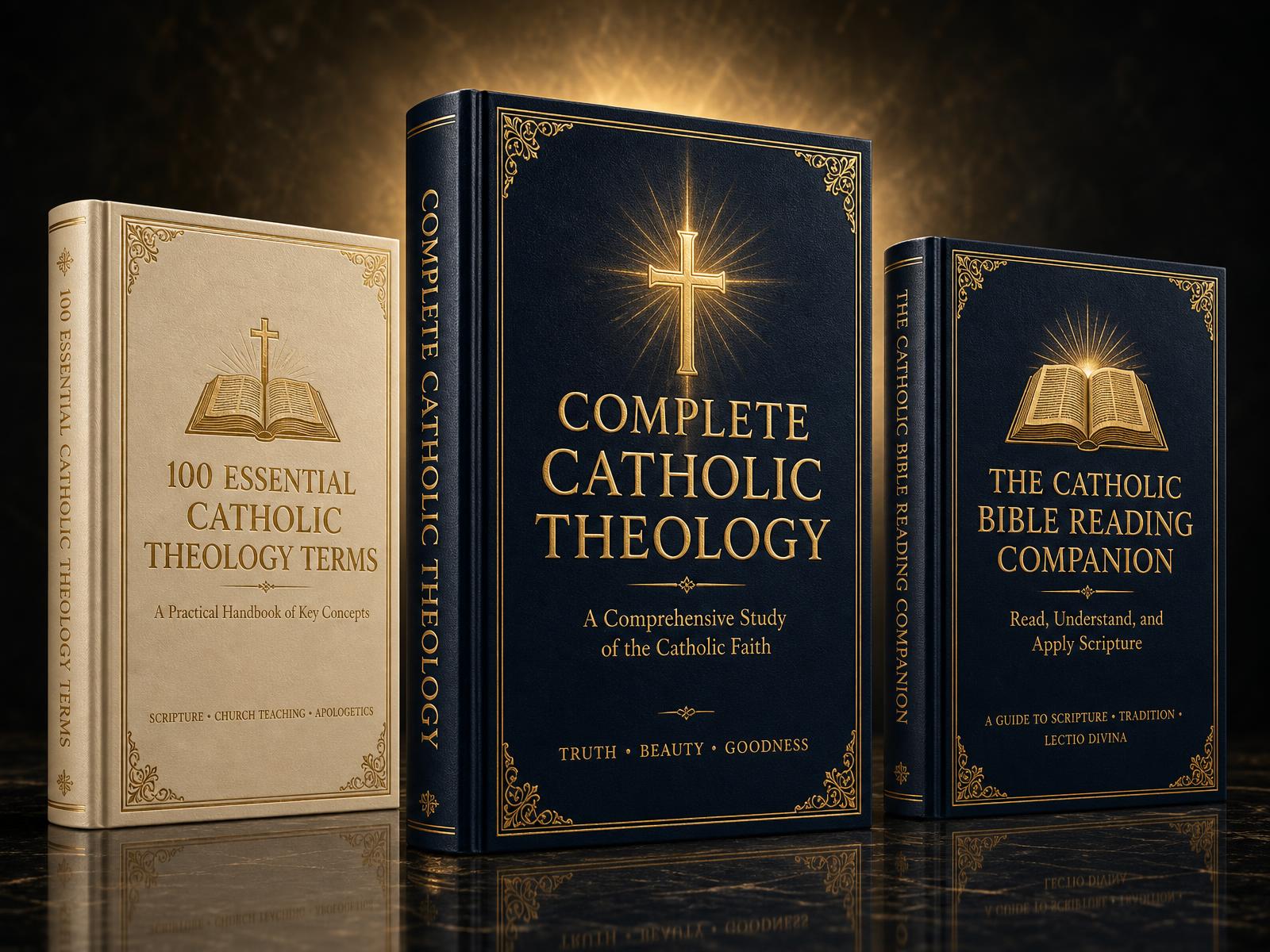 Complete Catholic Theology Guide premium bundle with two bonus companion books